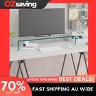 TV stand glass shelf clear 80x30x13 cm modern sleek monitor riser 4129