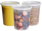 Extra Heavy Duty 240 Pack 32 oz Deli Food/Soup Plastic Containers w/ Lids 1 case