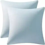 Outdoor Throw Pillow Cases Light-Blue Cozy Soft Velvet Square Decorative Pillow