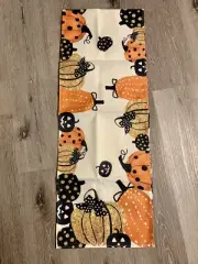 New 13 x 72" Inch Table Runner Autumn FALL PUMPKINS Jack O’ Lantern Burlap Linen