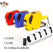 Price Tag Gun Labeller Pricing Machine Kit with 10Rolls Labels and 1 Inks Roller