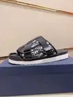 Summer Oblique Slide Sandals - Black/White - Men’s Designer Slides