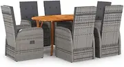 Generic 7 Piece Garden Dining Set Grey,3072029