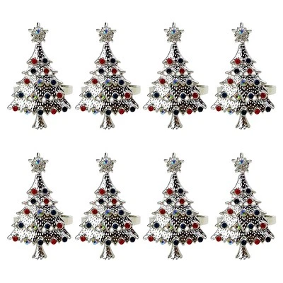 Christmas Tree Napkin Rings Set of 8,for Wedding, Thanksgiving Day, Family3124