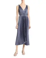 Vince Hand Smocked Pleated Dress