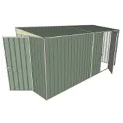 Build-a-Shed 1.5 x 4.5 x 2m Hinged Door Tunnel Shed With Hinged Side Door - Green
