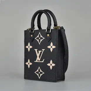 LV M81416 PETIT SAC PLAT壓花LOGO Monogram Empreinte牛皮手提斜背包(迷你/