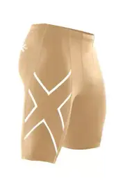 SALE | 2XU Mens Compression Shorts - Beige/Silver