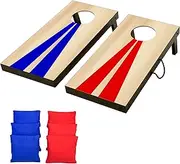 GoSports Portable Size Cornhole Game Set with 6 Bean Bags - Great for Indoor & Outdoor Play (Choose Between Classic or Wood Designs)