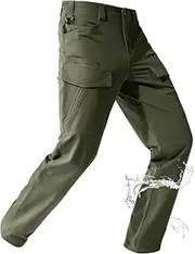 [FREE SOLDIER] Men's Tactical Water Repellent Ripstop Cargo Work Pants Men Hiking Nylon Spandex Trousers with 8 Pockets