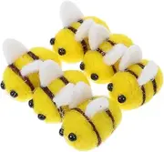 Tiny Bee Craft Kit 6pcs Bee Felt Animal for Hair Clip Keychain DIY Clothing Hat Decor