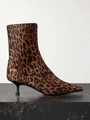 [Stuart Weitzman] Stuart Weitzman - Naomi Leopard-print Scuba Ankle Boots - Leopard print - US10 US 10 Animal print