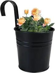 Fbinys Railing Planter, Reusable Garden Pots with Detachable Hooks, Sturdy Home Decoration, Plant Accessories for Railing, Fence, Balcony