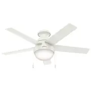 Hunter Anslee 46 Inch Modern Ceiling Fan with LED Light and Pull Chain Control