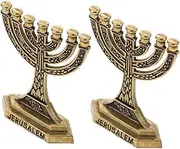 2Pcs Retro Branch Menorah Candle Holder Elegant Candelabrum for Table Decoration for Home and Religious Ceremonies