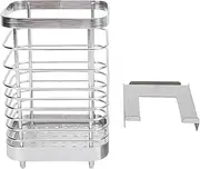 Frame Side Hanging Basket Stainless Steel Table Side Chopstick Holder Storage Basket for Snow Peak IGT CK-149 CK-150 CK-902 CK-903 CK-904 (Silver)