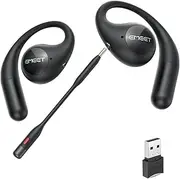 [eMeet] Airflow Open Ear Headphones with Mic, Zoom Certified,True Wireless Headsets with Detachable Microphone, ENC+VoiceCore 2.0 Noise Cancelling, Bluetooth 5.3,Multi-Point, Wireless Earbuds for Work