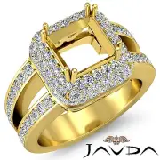 Princess Semi Mount Split Shank Diamond Engagement Ring 14k Yellow Gold 1.25Ctw