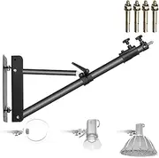 Neewer Wall Mounting Boom Arm with Triangle Base for Photography Studio Video Strobe Light Monolight Softbox Umbrella Reflector, 180 Degree Rotation, Max Length 66.5 inches/169centimeters (Black)