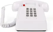 Vintage Telephone - Retro Landline Phone with Working Push Dial, Classic Corded Desk Phone for Home & Office Decor, Old Fashioned Big Button Phone for Seniors with Loud Ringer