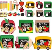 24 Sets First Day of School Frame Craft for Kids DIY Back to School Picture Frame Craft Welcome Back to School Picture Frame Teacher Classroom Craft Party Gift Fun Home Activity