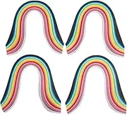 CRASPIRE 4 Size 26 Colors Quilling Paper Strips Set Origami Paper Strips Filigree Rolling Coil Lucky Star Length 15.35"(39cm) for DIY Art Craft Decorating Cards Flower Making Scrapbooking(260Pcs/set)