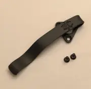 Black Titanium Deep Pocket Clip Compatible With Spyderco Military Knife C36GBK