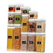 14 PCS Airtight Food Storage Containers Set, BPA Free Plastic Kitchen Pantry