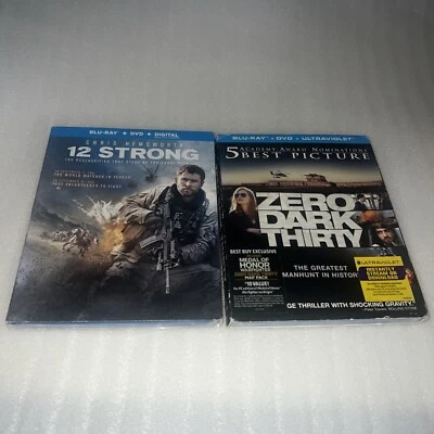 12 STRONG & ZERO DARK THIRTY BLU-RAY Lot w/ Slipcovers Brand NEW Lot