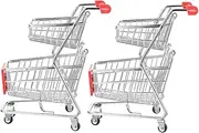 ERINGOGO 2pcs Mini Shopping Cart Two Tier Desktop Trolley for Organizing Pens Cosmetics Gadgets Chic Design for Home Decoration Desk Organization