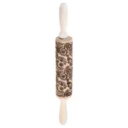 Wood Clay Roller Snowflake Emboss Beech 35cm x 4.5cm