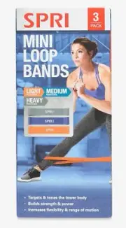 Mini Loop Resistance Bands Kit, 3 Pack (Light, Medium, Heavy)