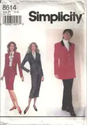 SIMPLICITY 8614 MISSES' SIZE 12-16 SKIRTS, LINED JACKETS, PANTS SEWING PATTERN