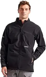 [TRUEWERK] Men's Softshell Work Jacket - S3 Solution Coat Technical Workwear, Lightweight, Waterproof with 4-Way Stretch