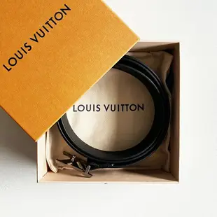 美國百分百【全新真品】Louis Vuitton 皮帶 專櫃精品 LV 皮質 腰帶 LOGO 滿版印花 黑色 CN34