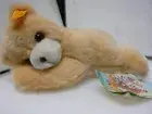 Steiff Teddy Bear Laying Junior 082177 Tan Light Brown Plush 9" With Button Tags