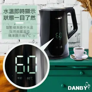 DANBY丹比1.5L智慧溫控快煮壺DB-1501KTK(雙層防燙)