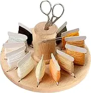 Embroidery Floss Bobbin Rack Beech Wood Bobbin Rack 14-Slot Large Capacity Bobbin Organizer Tabletop Bobbin Holder with Magnet Sewing Supply Storage for Thread Spools
