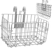 GANAZONO Foldable Metal Bicycle Basket Capacity Bike Storage for Groceries Books Easy Install Front Rear Rack Basket Durable Detachable Bike Accessory