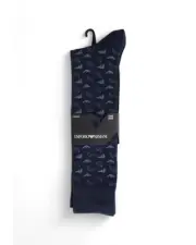 Emporio Armani Underwear Eagle Socks 2Pack Crew Socks One Size Men Blue
