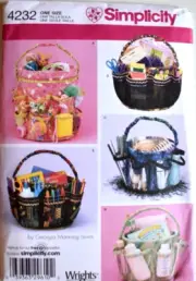 SIMPLICITY CRAFT PATTERN 4232 FABRIC BUCKET COVERS TO MAKE UNCUT