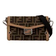 Fendi Baguette Soft Trunk Phone Case Bag Zucca Canvas and Leather NEW