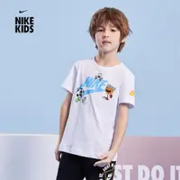 在飛比找ETMall東森購物網優惠-Nike 大童童裝兒童短袖T恤2023夏季新款男女童純棉運動