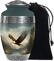 Large 10-Inch Eagle Cremation Urn for Adult Ashes, Elegant Funeral & Burial Urn for Ash, Decorative Memorial Gift for Men & Women