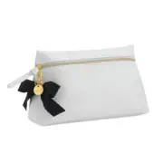 White Makeup Leather Bag for Purse Travel Makeup Pouch Mini Cosmetic Bag for Wom