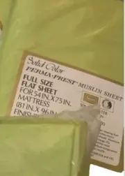 Sears Solid Lime Green Perma-Prest Muslin FULL FLAT Sheet Double,NEW MatesAvail