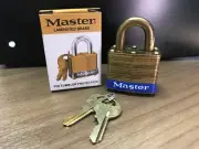 Master Lock Padlock #4, KA 3262, Brass Body & Shackle,