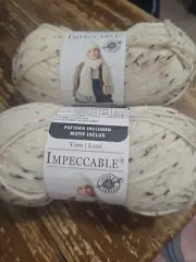 2 Skeins Yarn Loops & Threads Impeccable Aran Tweed 190yd each New