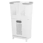 AU Plastic Laundry Hamper Household Dirty Clothes Storage Basket With Wheels 3