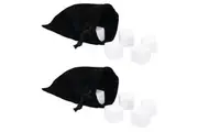 2x 9pc Barcraft Gin Stones Ice Cubes Reusable Cooling Rocks w Pouch Set White